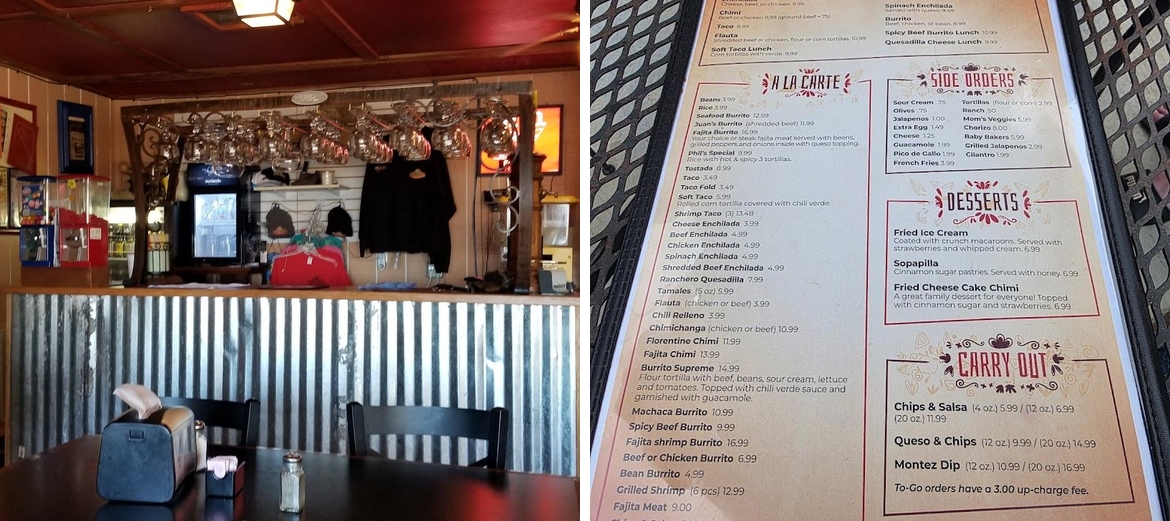 Juan Montez Restaurant Menu