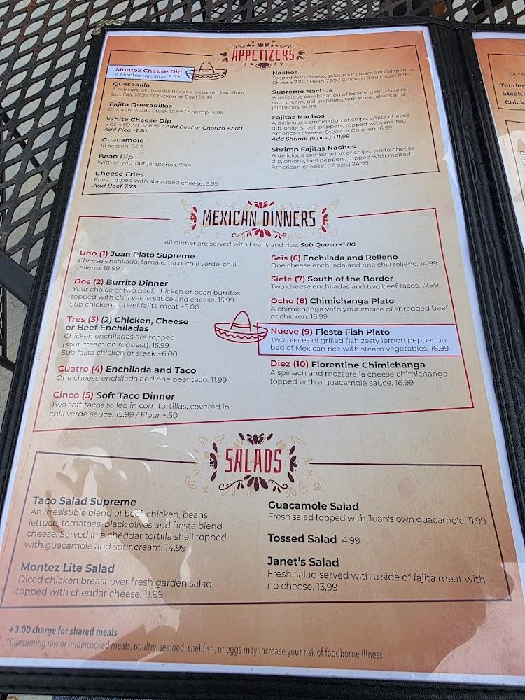 Juan Montez Restaurant Menu image 2
