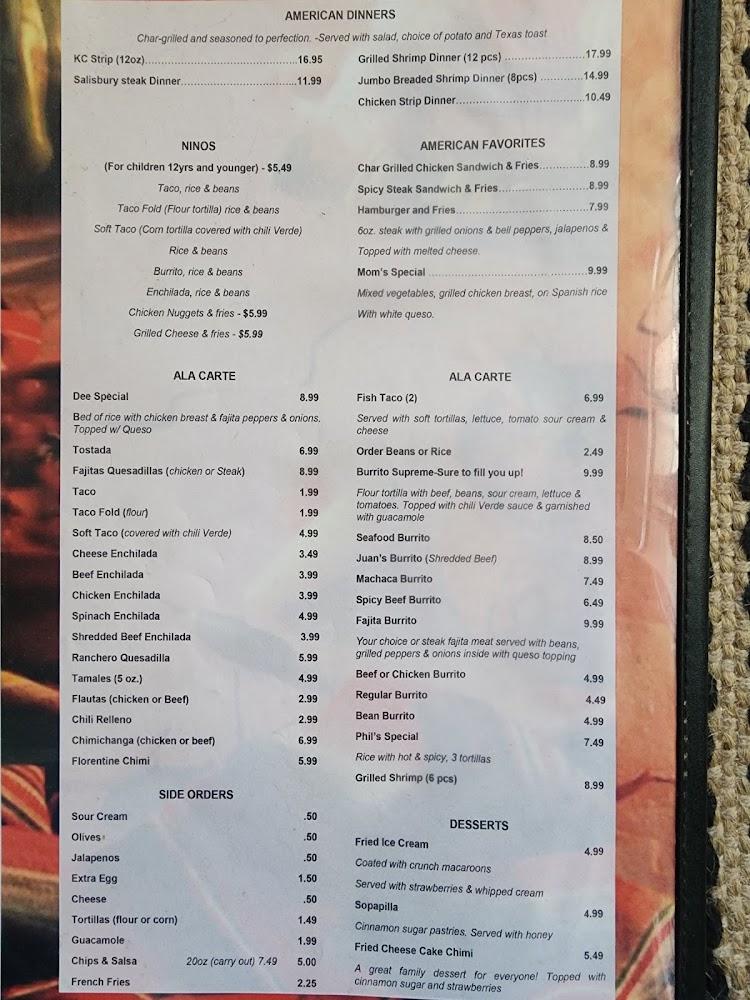 Juan Montez Restaurant Menu image 3
